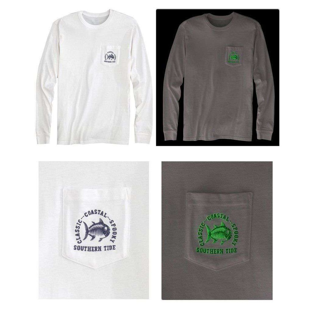 SOUTHERN TIDE Classic Coastal Spooky Glow-in-the-Dark Long Sleeve T-Shirt - Picture 13 of 14